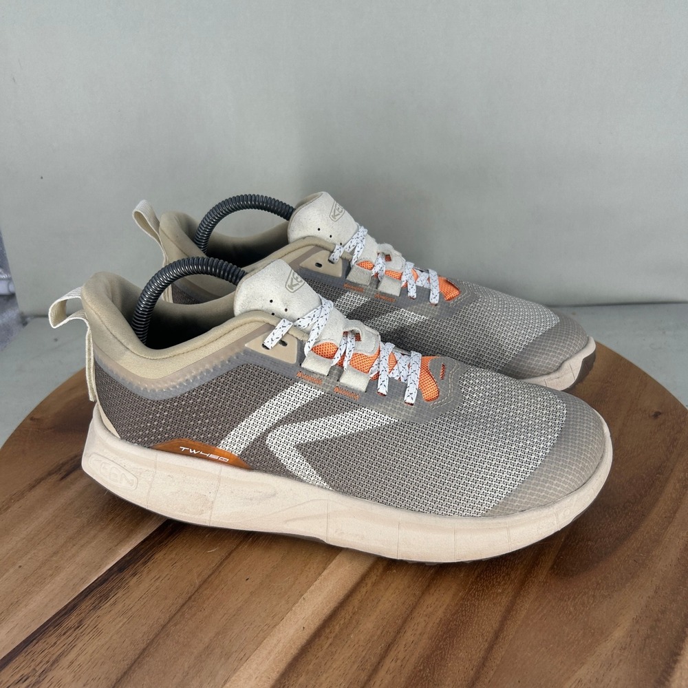 KEEN WK400 Walking Shoes Womens 9 Grey Tan Orange 1029761 Low Top Sneakers